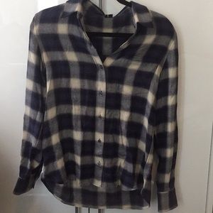 Women’sTheory Plaid Button Down Shirt - S/P